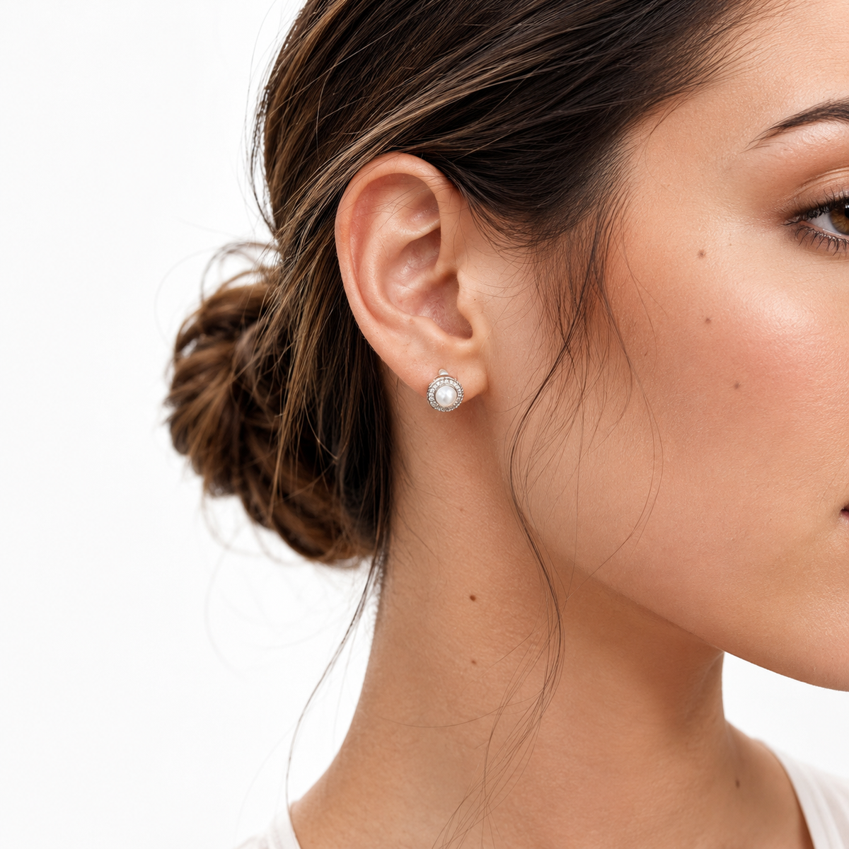 Luxury Diamond Clip-On Stud Earrings