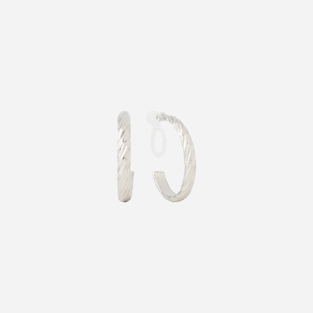 Brushed Twisted Hoop Clip-On Earrings