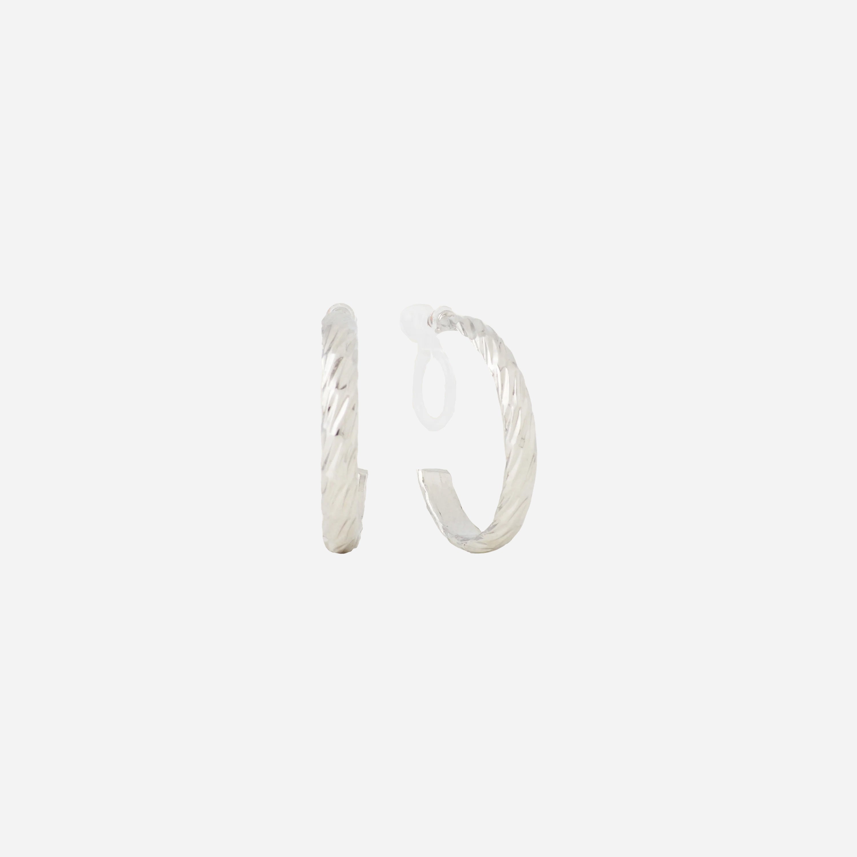 Brushed Twisted Hoop Clip-On Earrings - SOMIY
