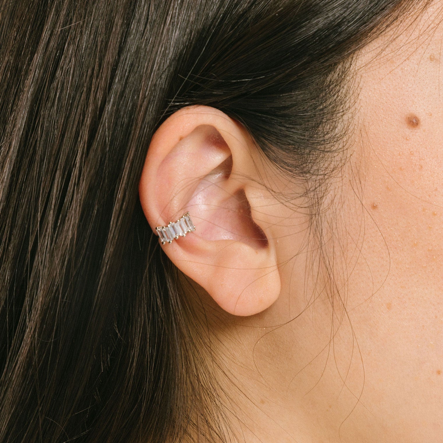 Irregular Rectangular Diamond Ear Cuff - SOMIY