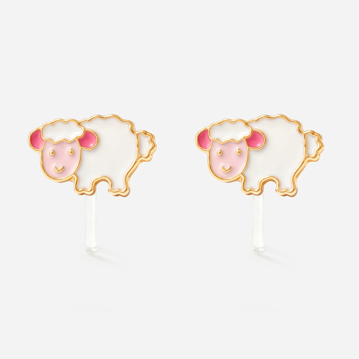 Little Lamb Clip-On Earrings - resin clip detail
