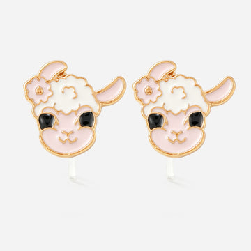Flower Crown Llama Clip-On Earrings - product view