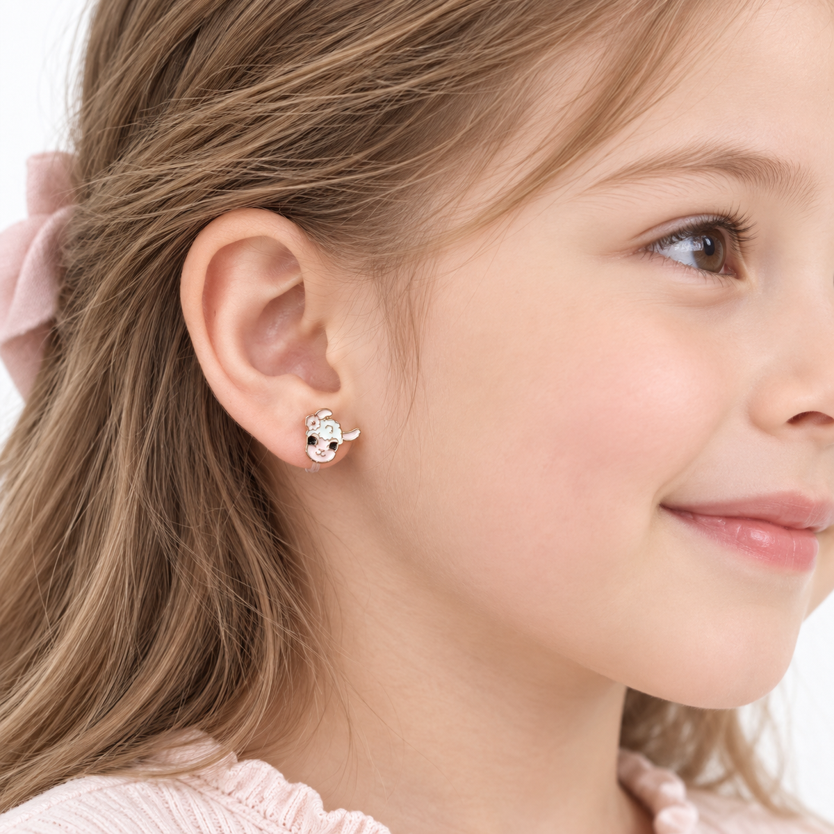 Flower Crown Llama Clip-On Earrings - worn on the ear