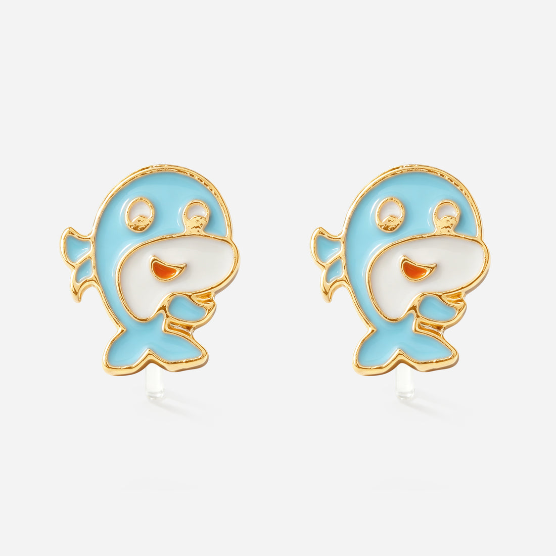 Little Blue Whale Clip-On Earrings - product view