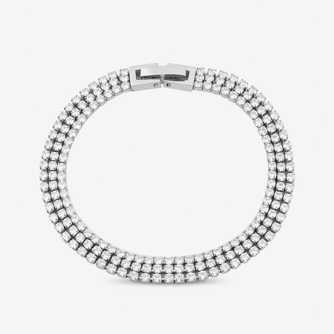 Triple-Row Radiant Zircon Tennis Bracelet