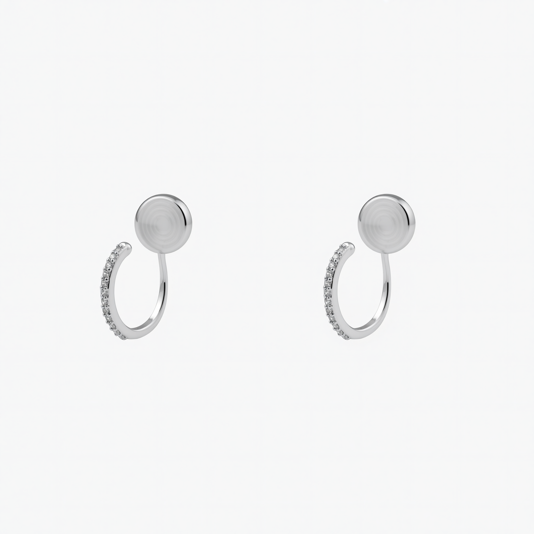 Diamond Pave Hoop Clip-on Earrings image 5 by SOMIY