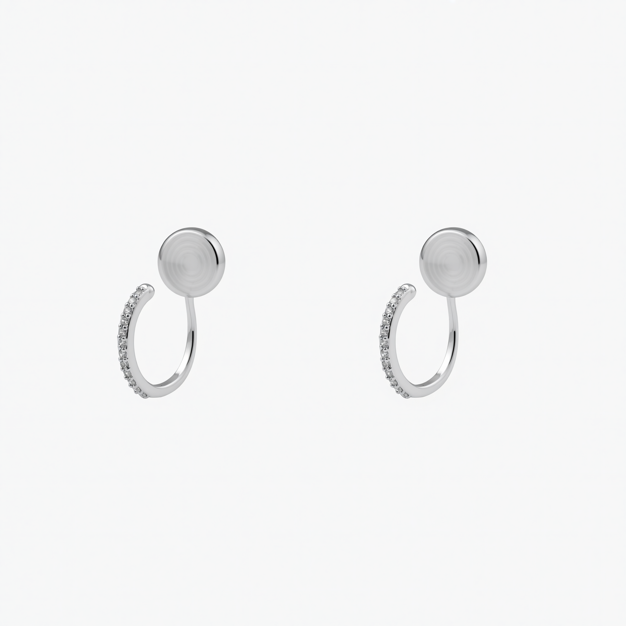 Diamond Pave Hoop Clip-on Earrings