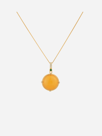 Verdant Compass Butterscotch Amber Necklace
