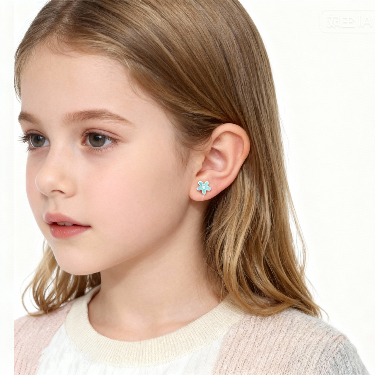 Blauwe Bloemen Cutie Clip Op Oorbellen