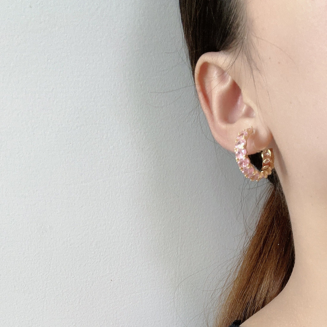 Gold Resin CZhoop clip-on earrings by SOMIY – pain-free non-pierced jewelry for everyday wear