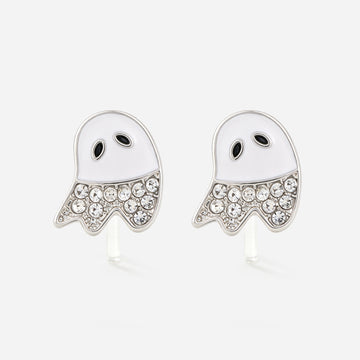 Sparkling Little Ghost Clip-On Earrings for Girls, front product view
