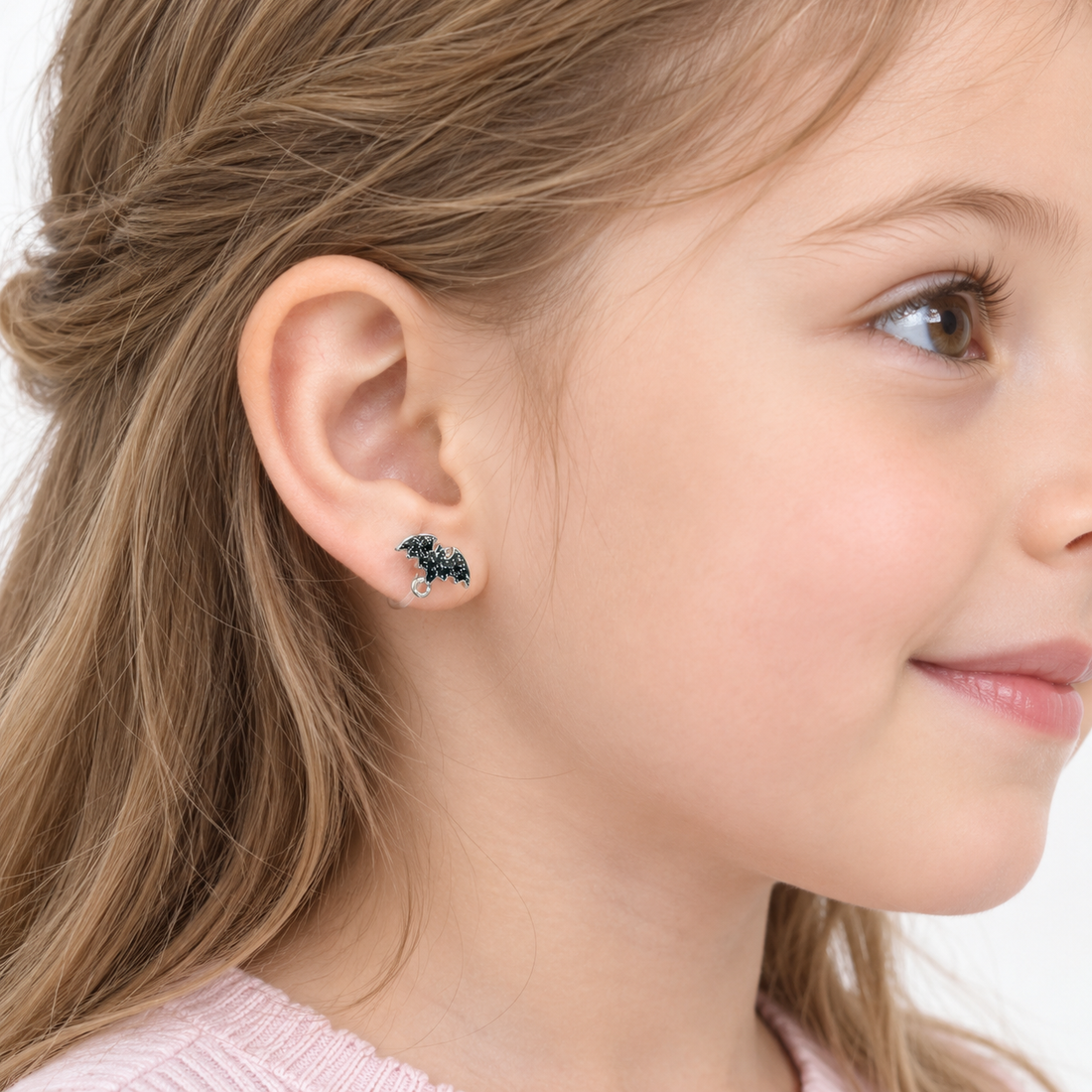 Loop Bat Clip-On Earrings for Girls, front product view