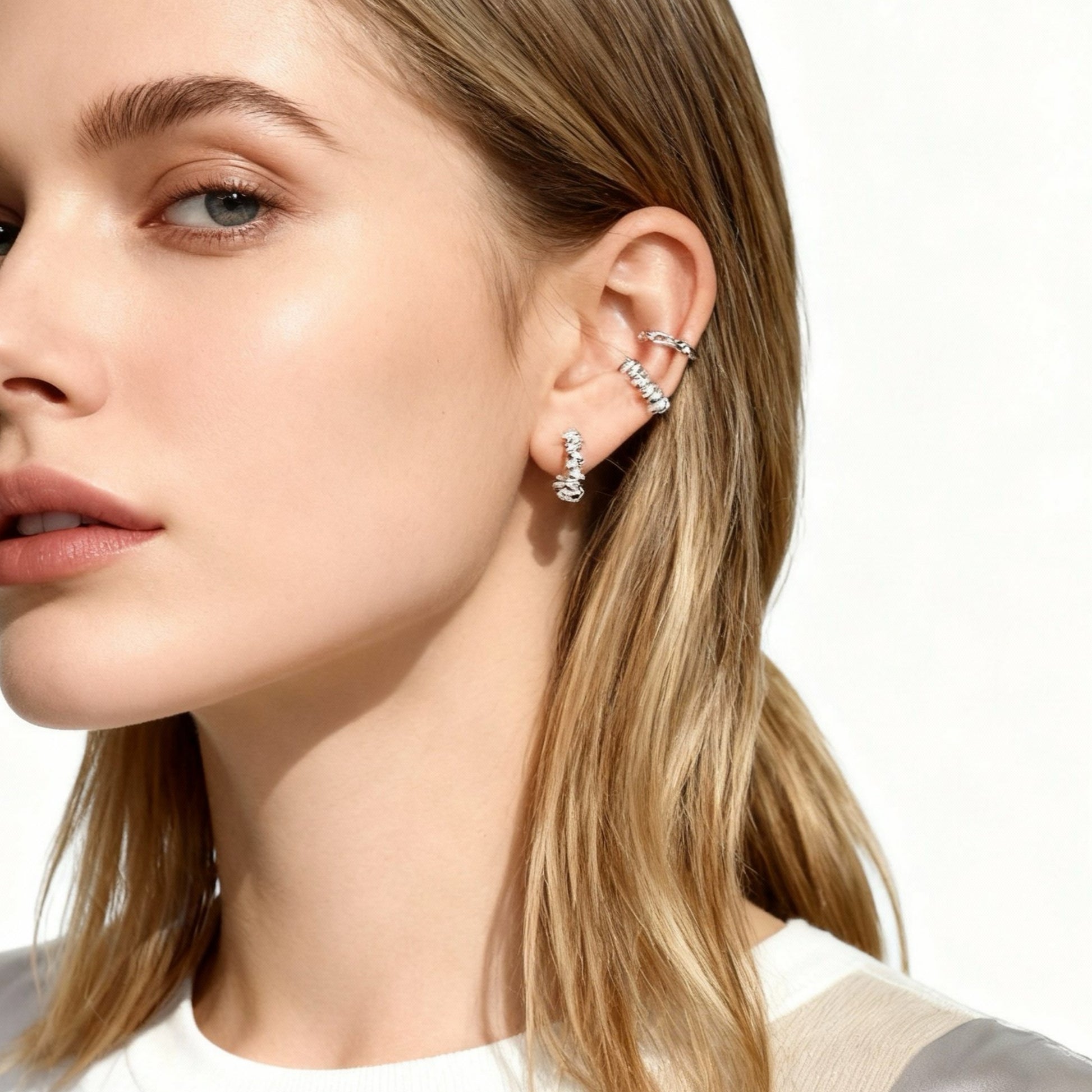 S925 Sterling Silver Irregular Bean-Shaped Ear Cuff ear cuff for non-pierced ears – SOMIY