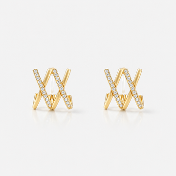 Crystal Wave Clip-On Hoop Earrings