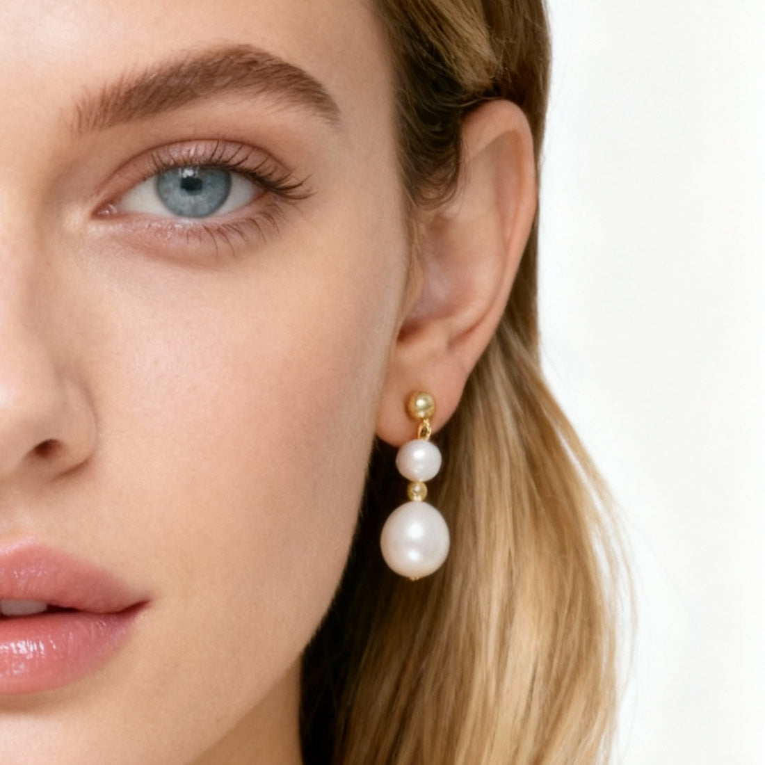 Double Pearl Clip-On Earrings for non-pierced ears – SOMIY