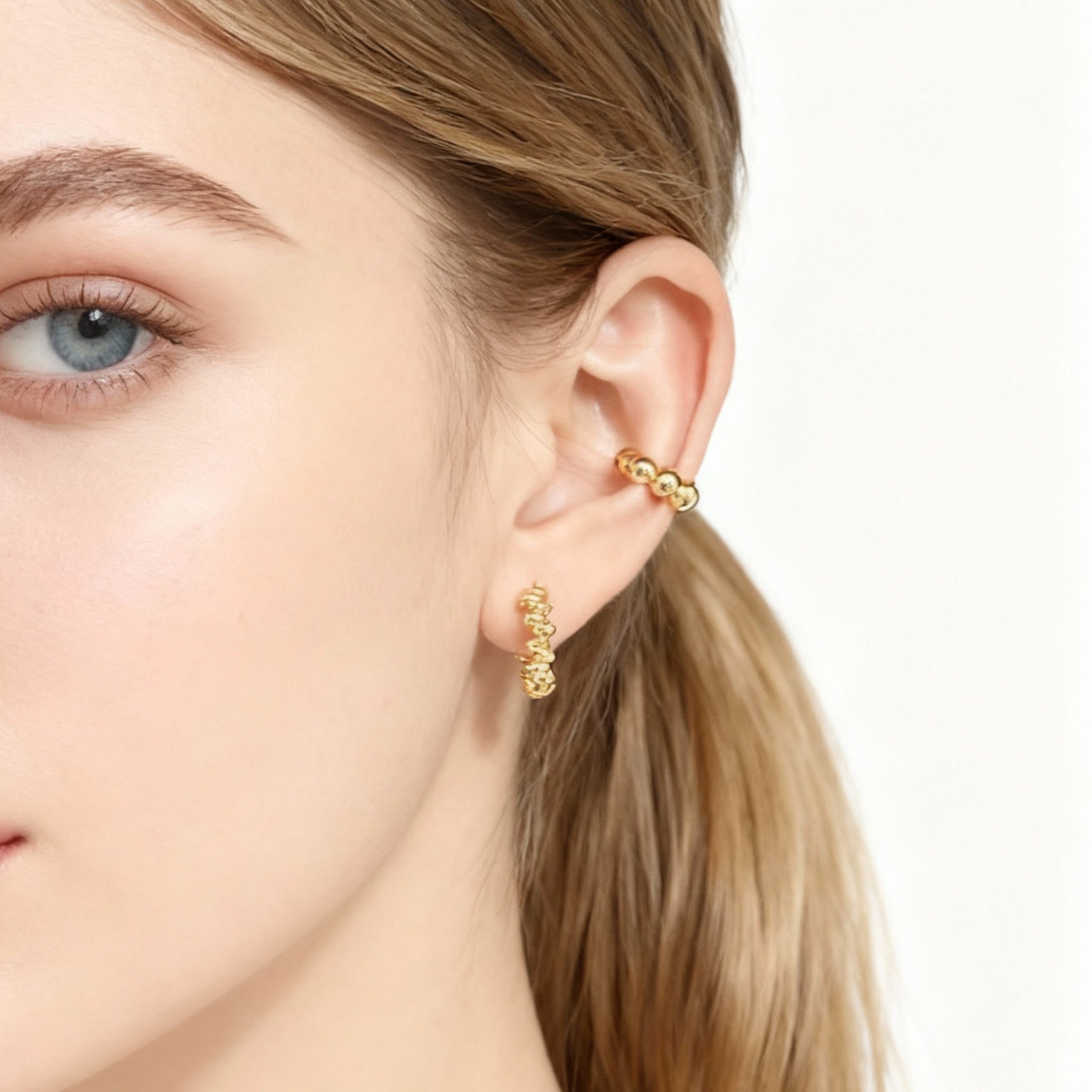 S925 sterling zilveren bal oor manchetjes