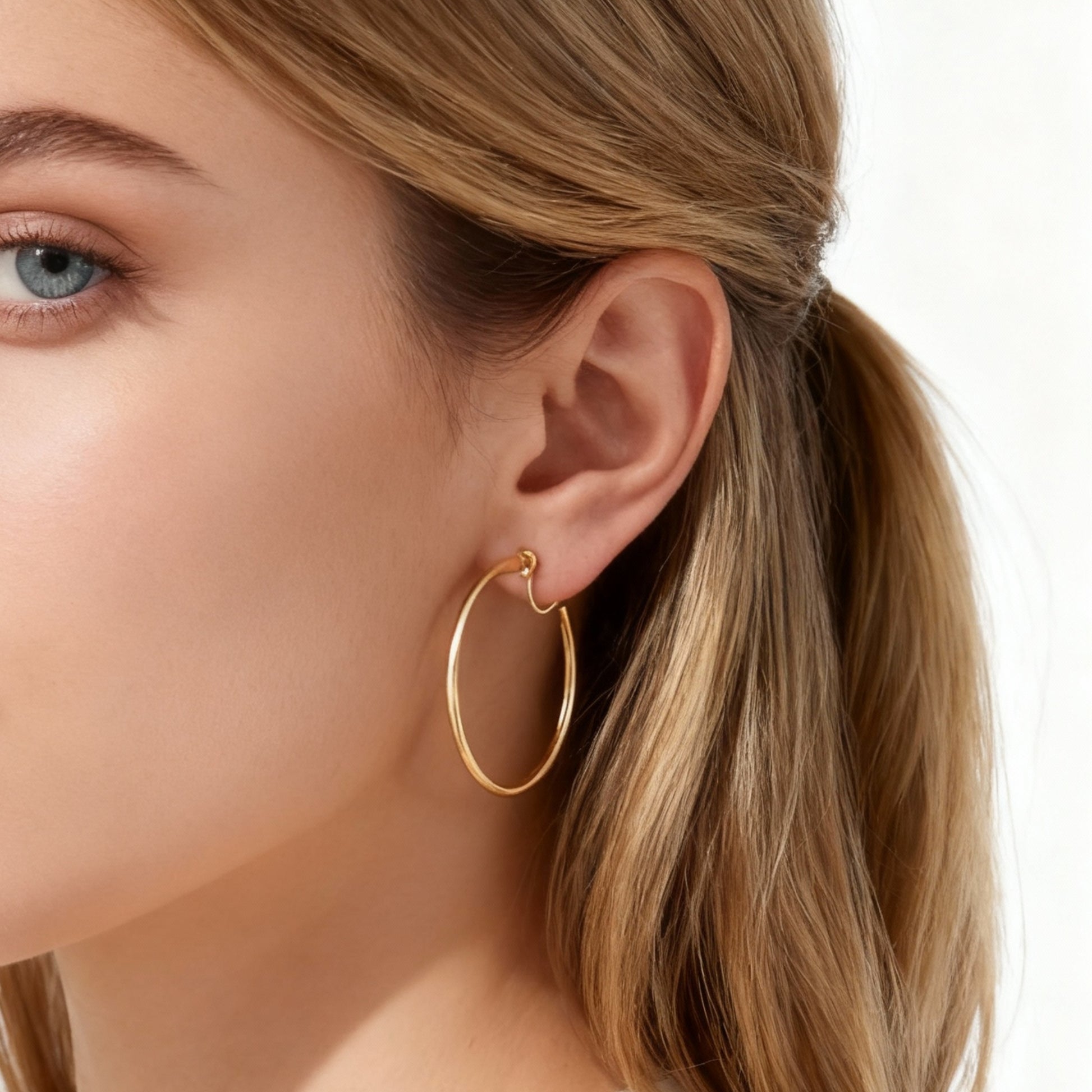 Thin Clip-On Hoop Earrings for non-pierced ears – SOMIY