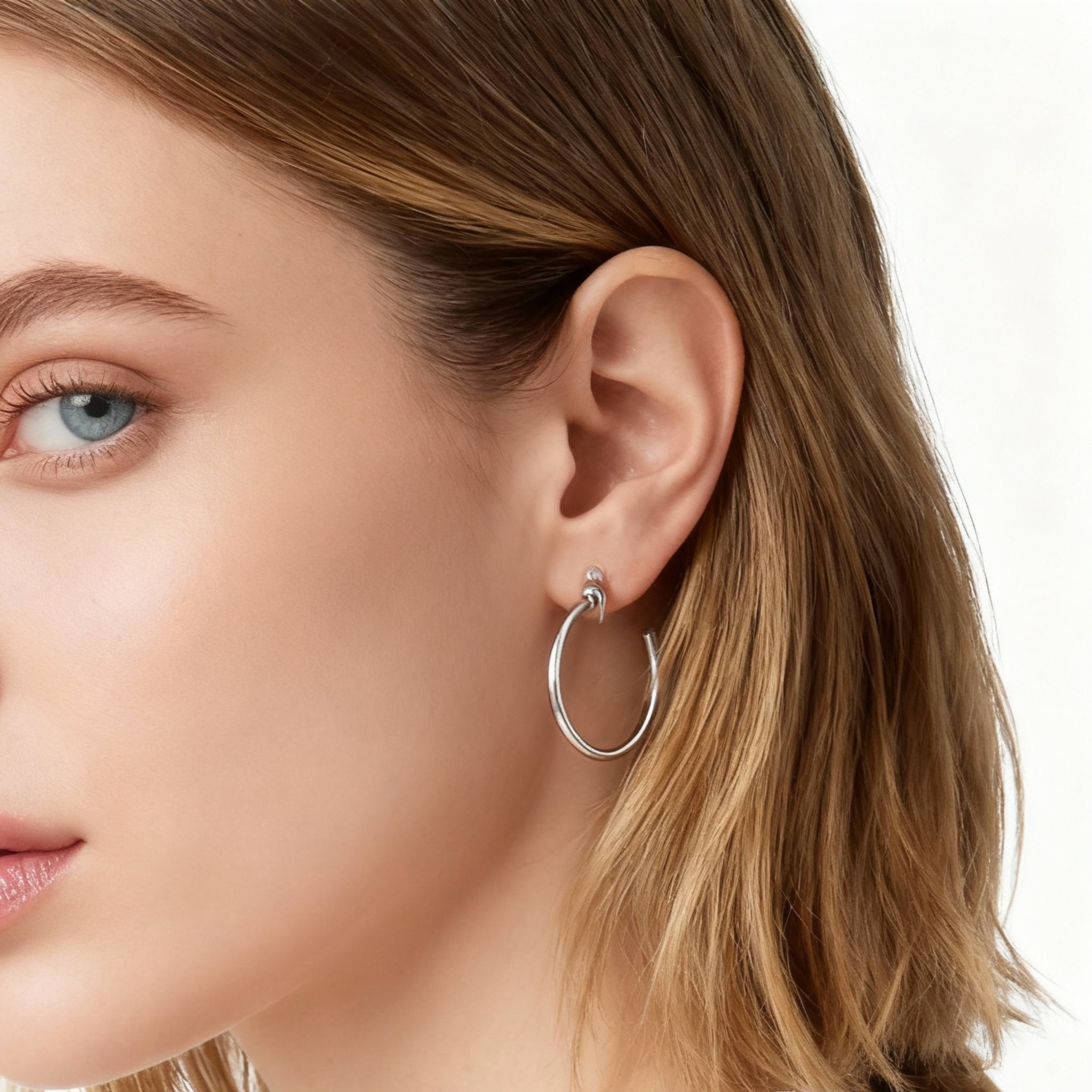 Sleek C-Hoop Clip-On Earrings
