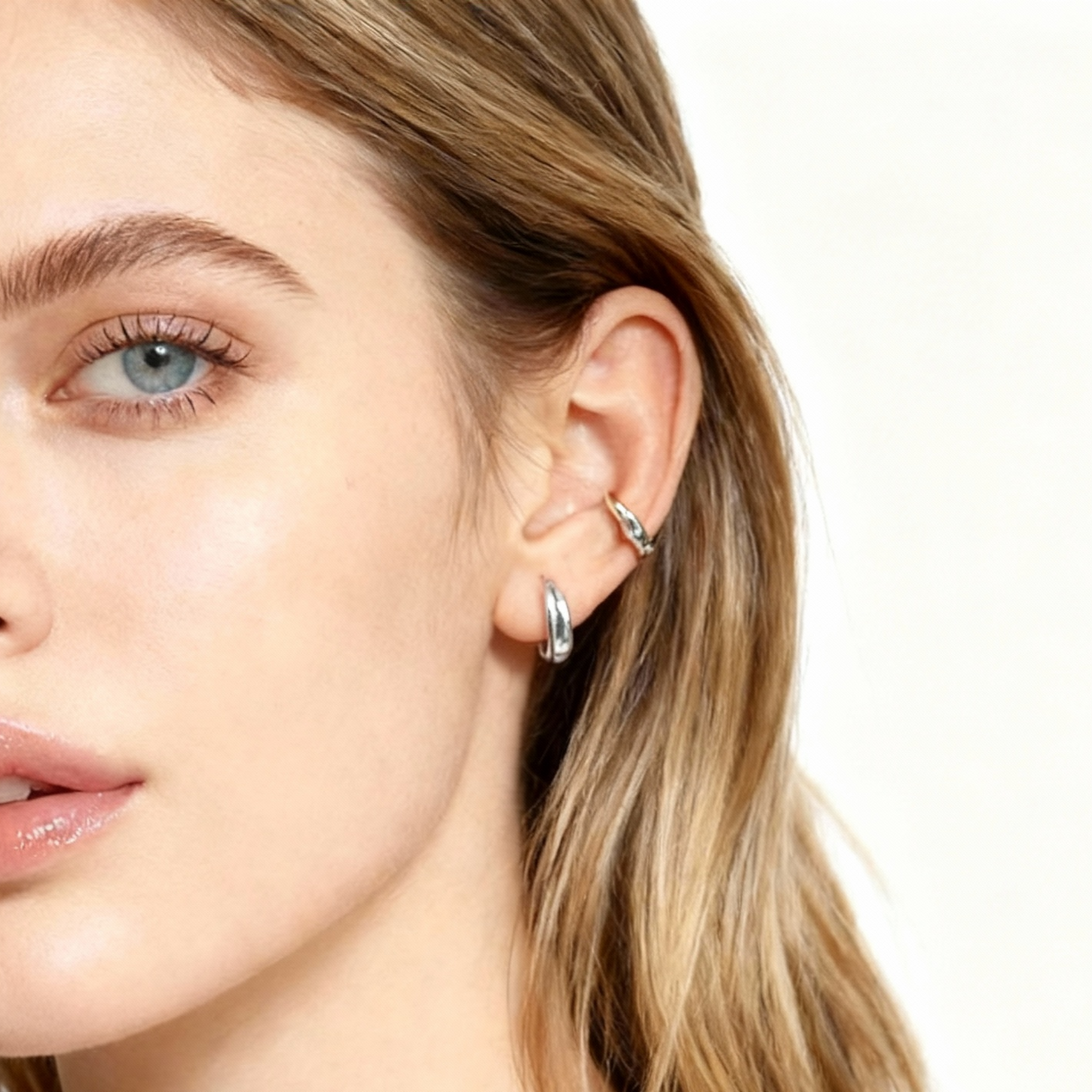 Sterling Silver S925 Unique Textured  Ear Cuff ear cuff for non-pierced ears – SOMIY