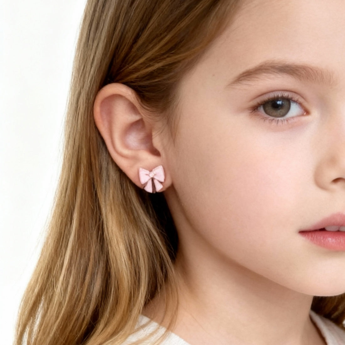 Pink bow Cutie Clip On Earrings