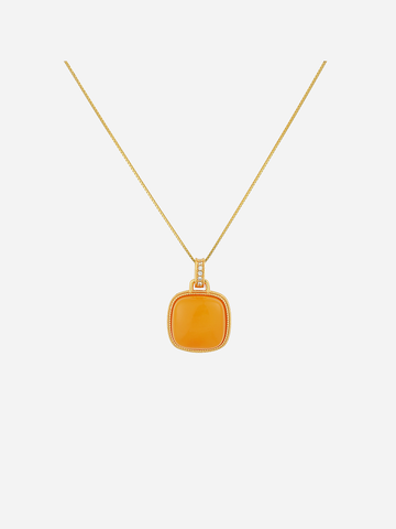 Graceful Cushion Butterscotch Amber Necklace