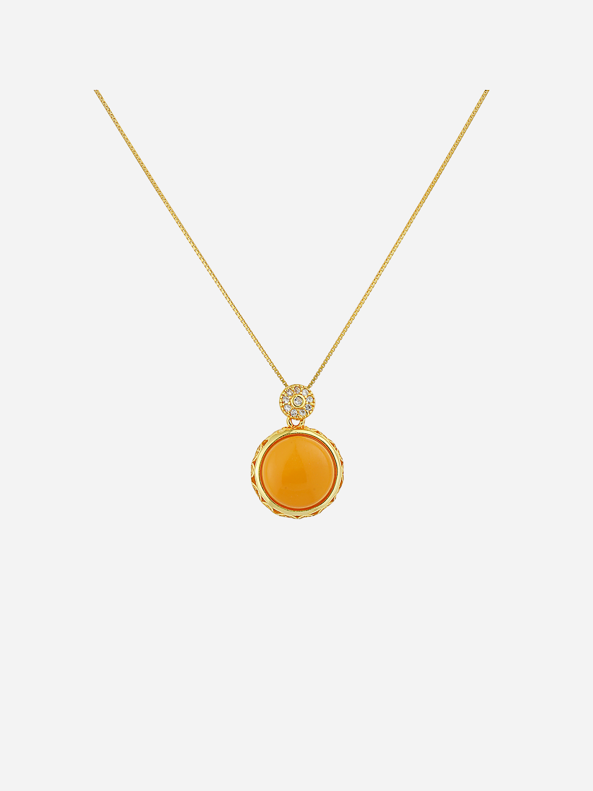 Glistening Petal Butterscotch Amber Necklace