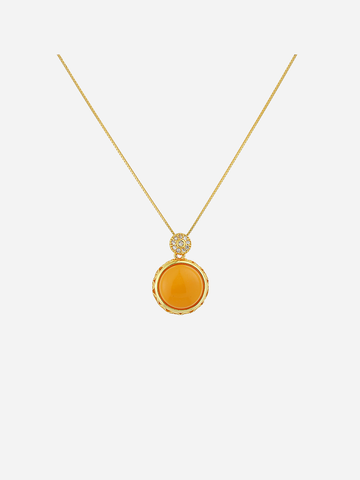 Glistening Petal Butterscotch Amber Necklace