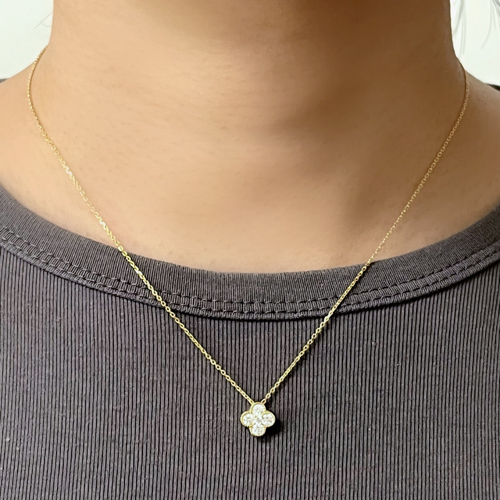 Four Leaf Clover Diamond Necklace - SOMIY