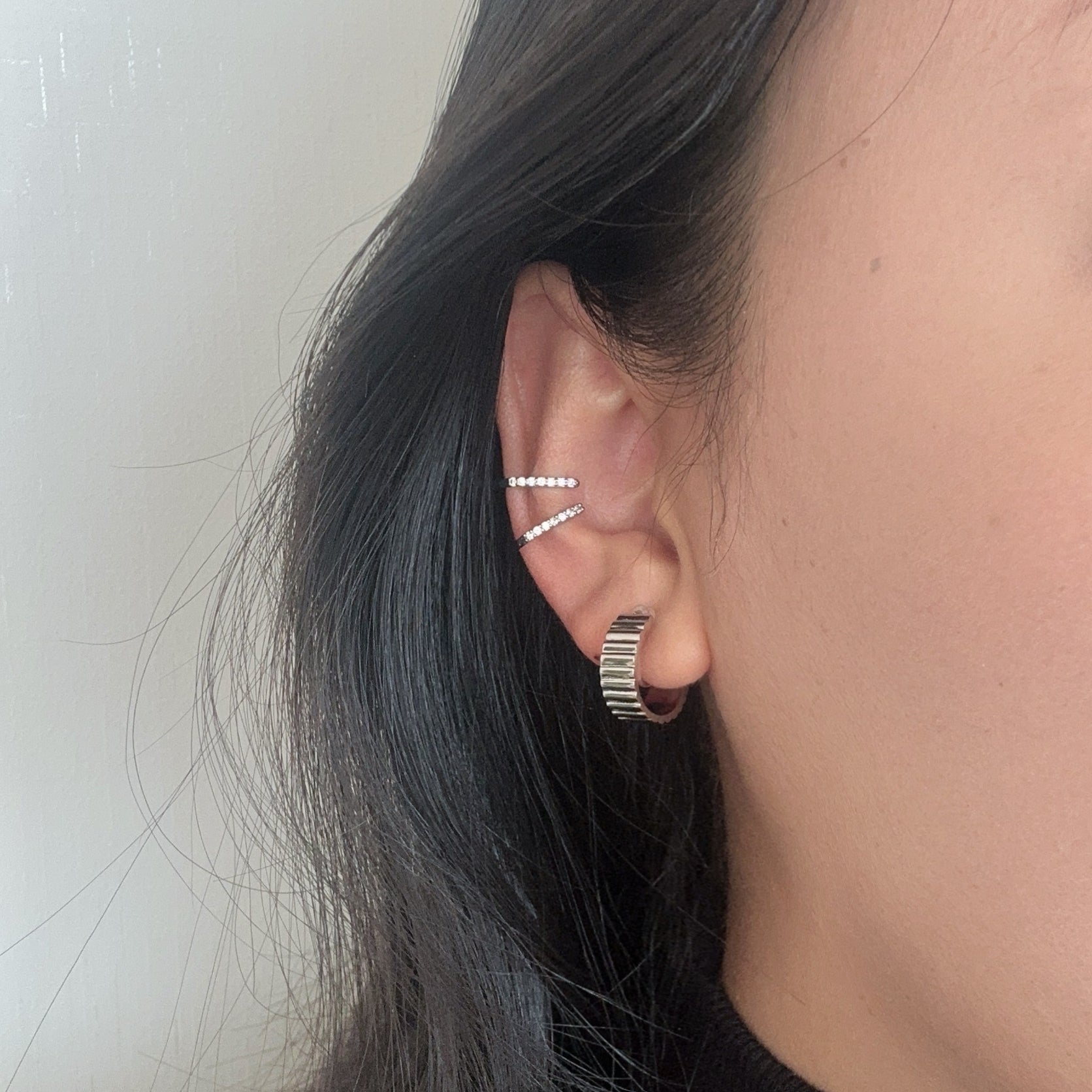 Orecchini a cerchio con clip a spirale mini - Oro