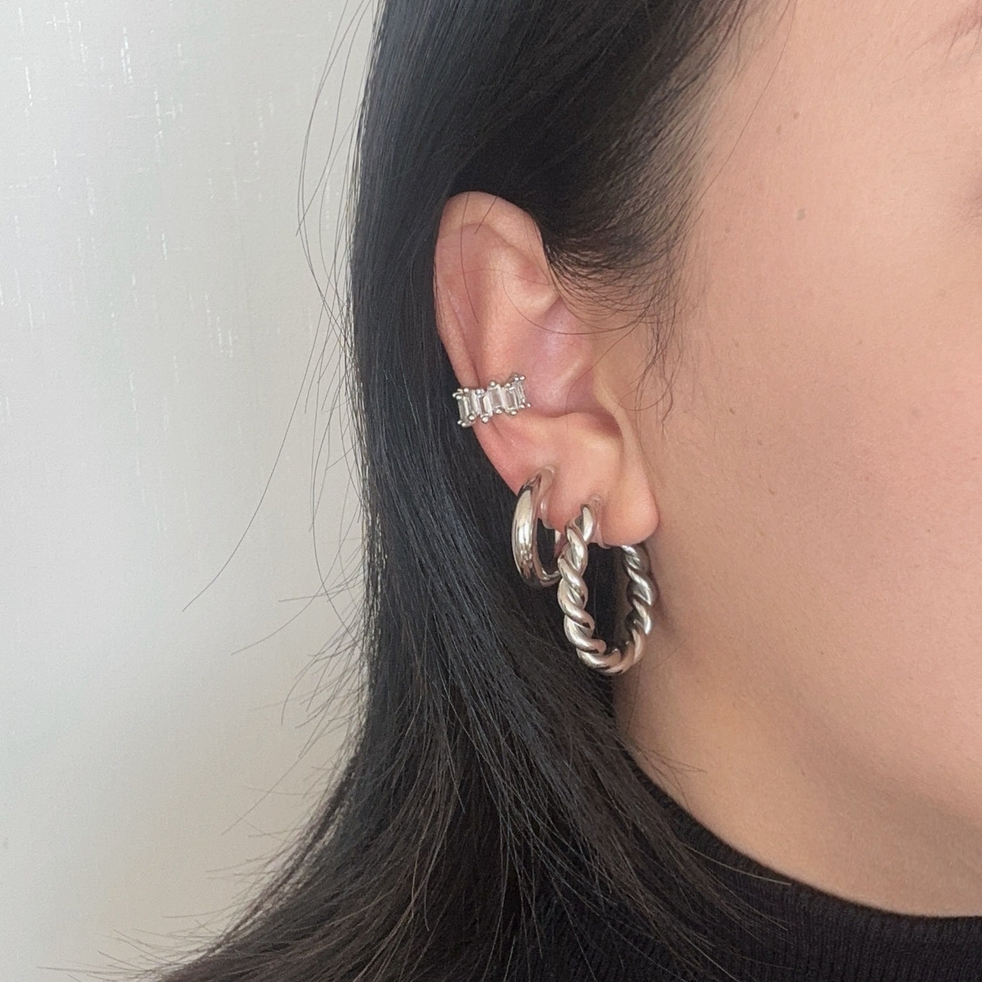 Large Spiral Clip-On Hoop Earrings