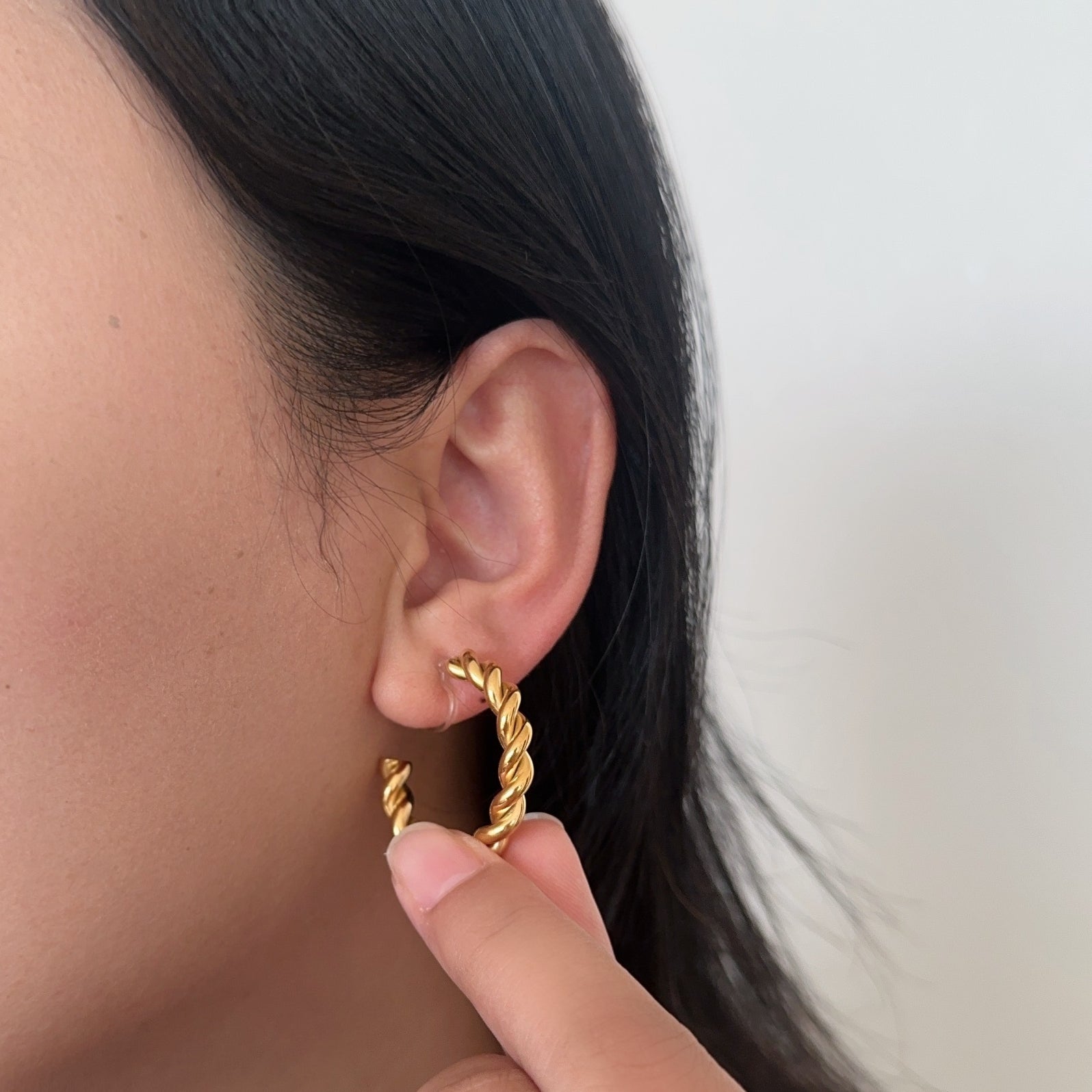 Large Spiral Clip-On Hoop Earrings