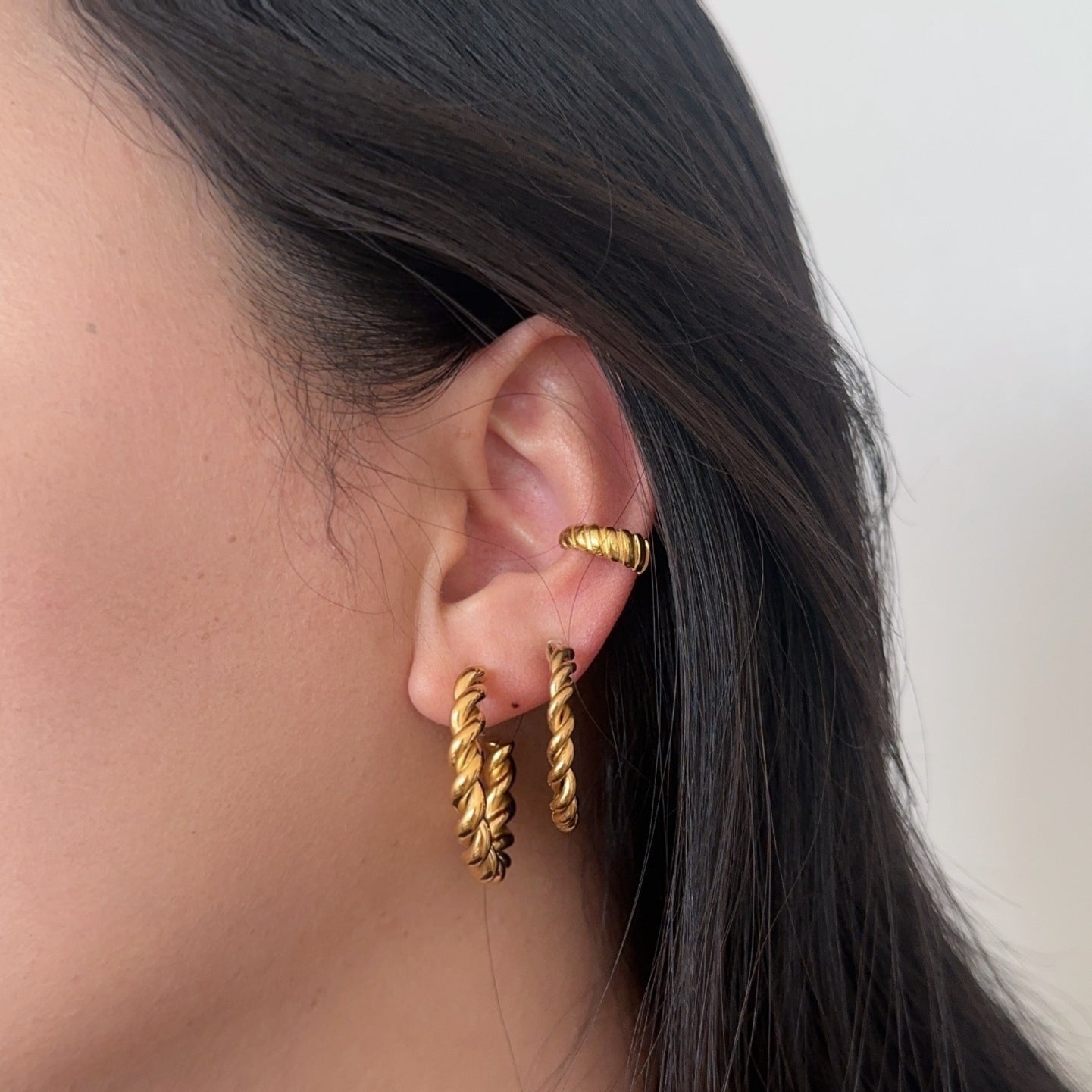 Large Spiral Clip-On Hoop Earrings