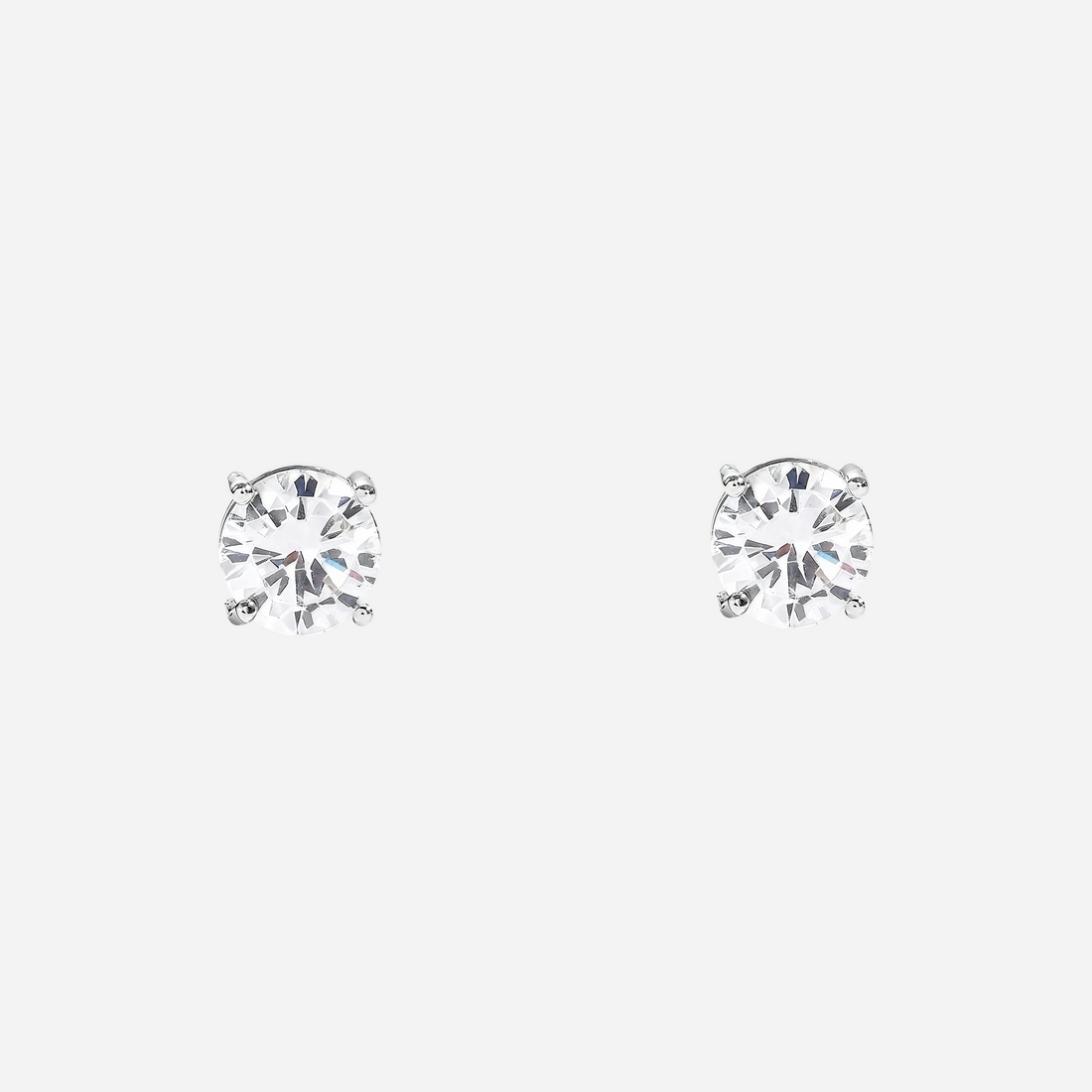 S925 Sterling Silver Medium Diamond Clip-On Stud Earrings for non-pierced ears by SOMIY