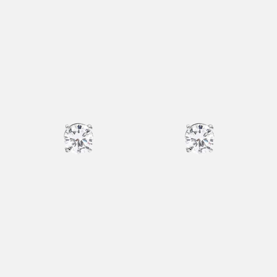 S925 Sterling Silver Small Diamond Clip-On Stud Earrings for non-pierced ears by SOMIY