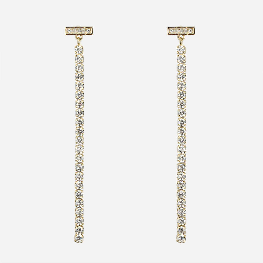 Gold Silver Resin CZdangle clip-on earrings by SOMIY – pain-free non-pierced jewelry for everyday wear