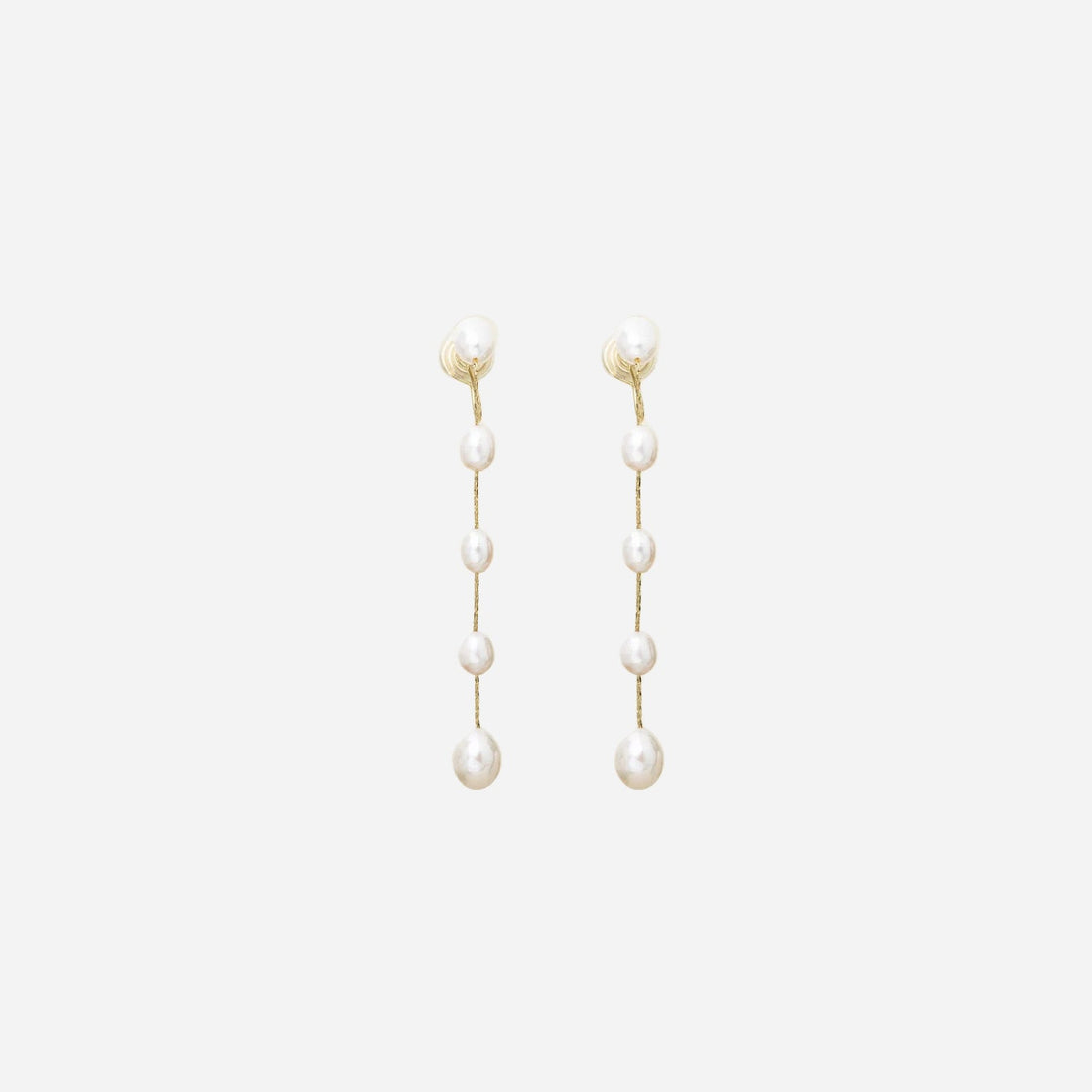 Silver Pearldangle clip-on earrings by SOMIY – pain-free non-pierced jewelry for everyday wear