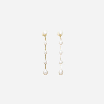 Silver Pearldangle clip-on earrings by SOMIY – pain-free non-pierced jewelry for everyday wear