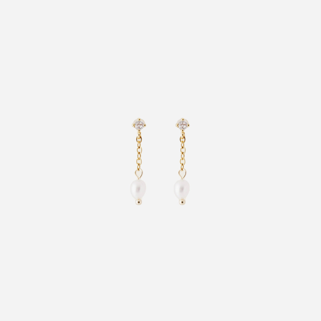 Gold Pearl Resindangle clip-on earrings by SOMIY – pain-free non-pierced jewelry for everyday wear