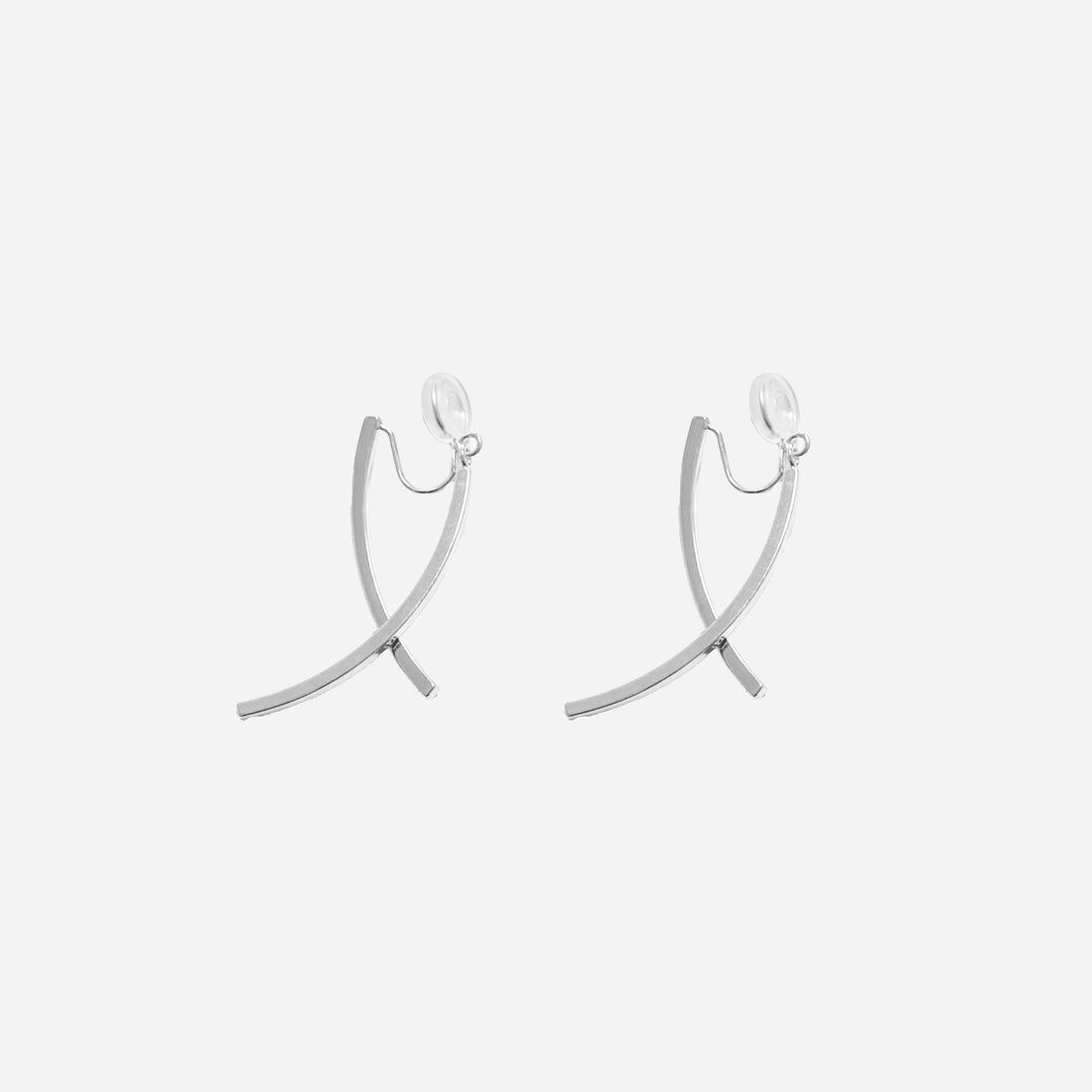 Minimalist Curved Dangle Clip-On Earrings image 5 by SOMIY