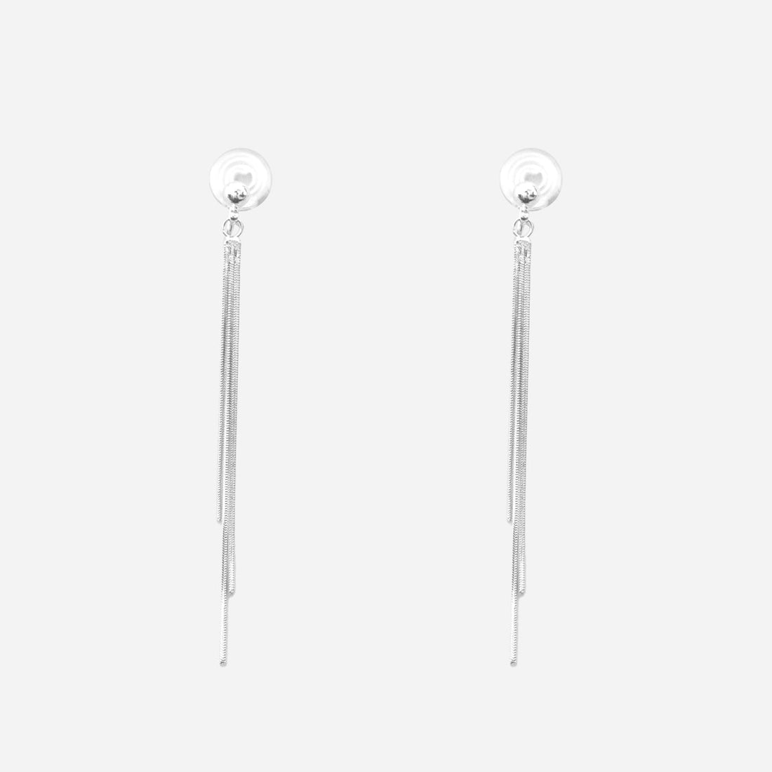 Delicate Chain Fringe Dangle Clip-On Earrings for non-pierced ears by SOMIY