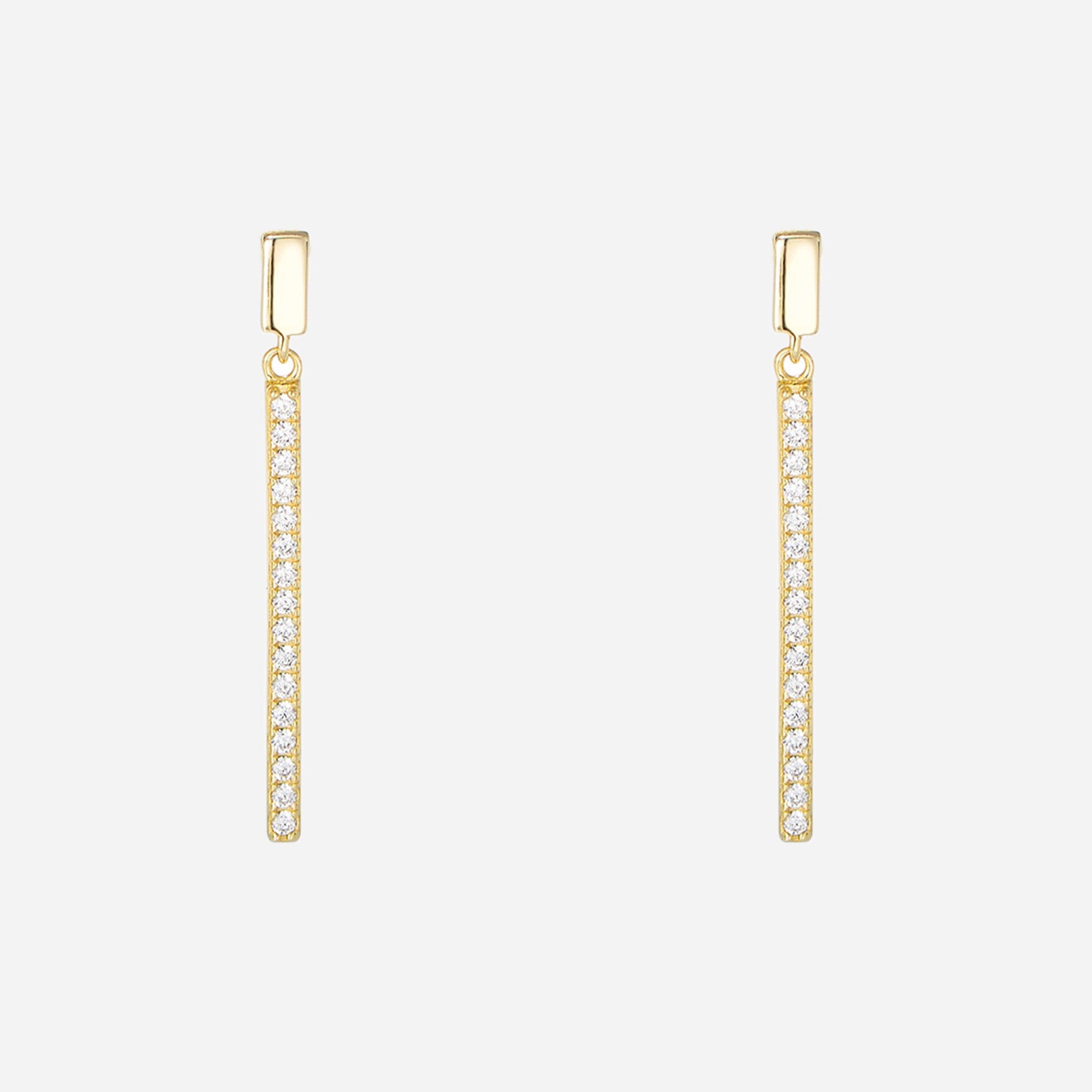 Gold Silver Resin CZdangle clip-on earrings by SOMIY – pain-free non-pierced jewelry for everyday wear