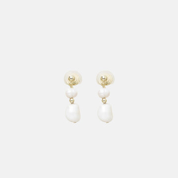 Silver Pearldangle clip-on earrings by SOMIY – pain-free non-pierced jewelry for everyday wear