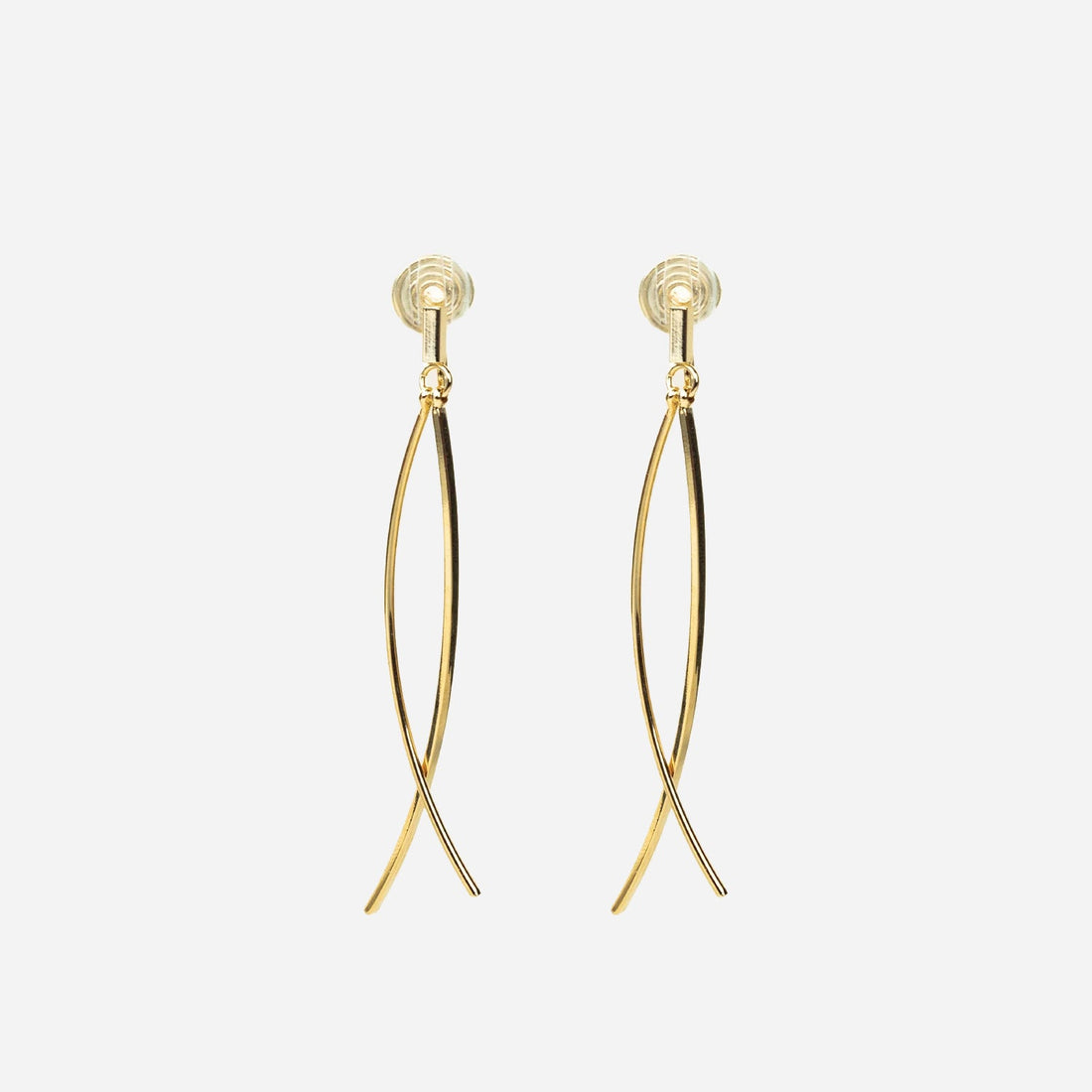 Gold Pearl Crystaldangle clip-on earrings by SOMIY – pain-free non-pierced jewelry for everyday wear
