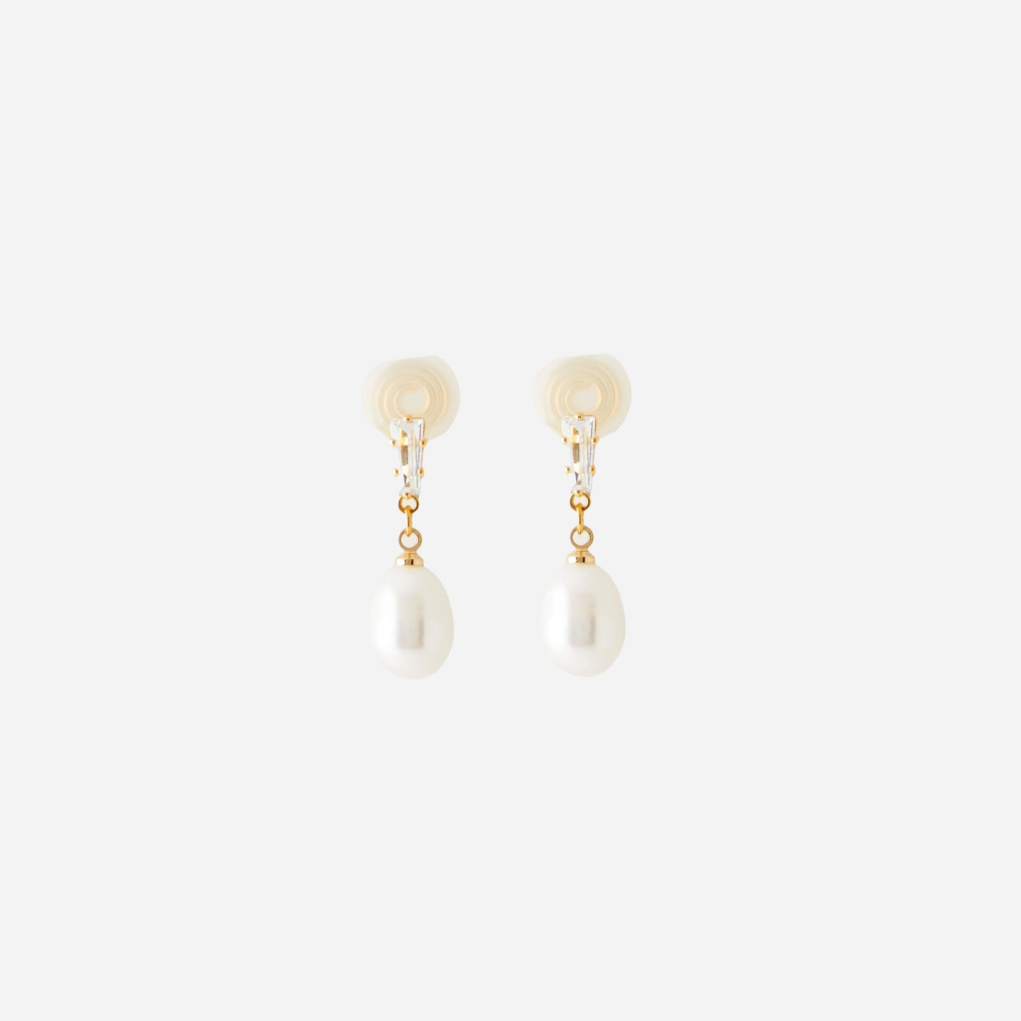 Gold Silver Pearldangle clip-on earrings by SOMIY – pain-free non-pierced jewelry for everyday wear