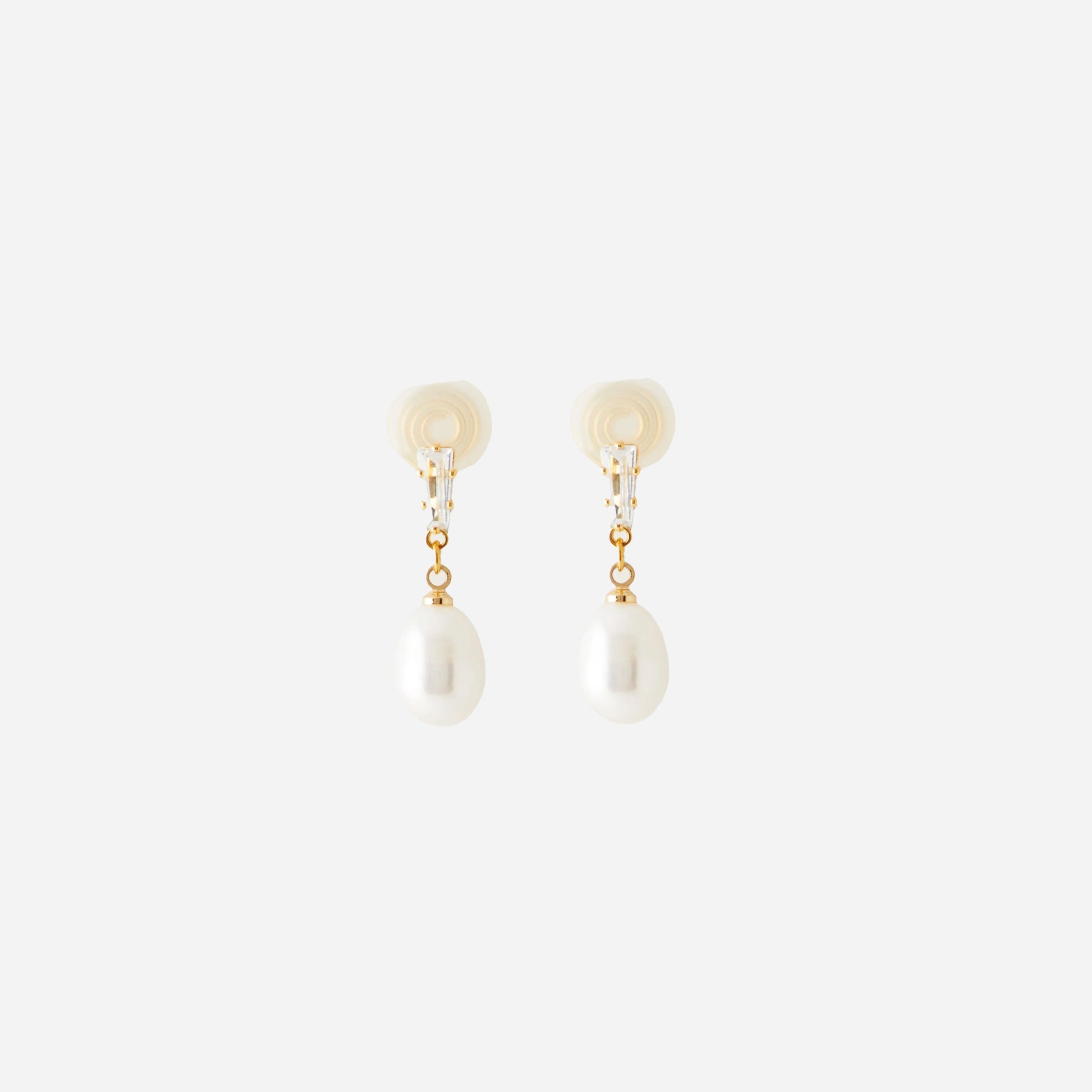 Gold Silver Pearldangle clip-on earrings by SOMIY – pain-free non-pierced jewelry for everyday wear