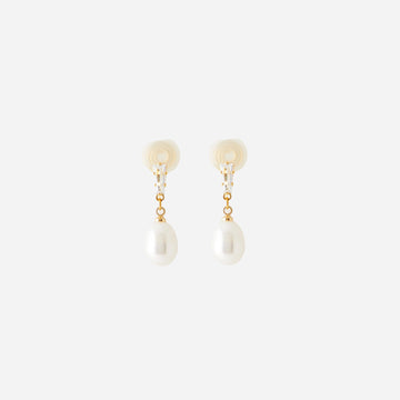 Gold Silver Pearldangle clip-on earrings by SOMIY – pain-free non-pierced jewelry for everyday wear