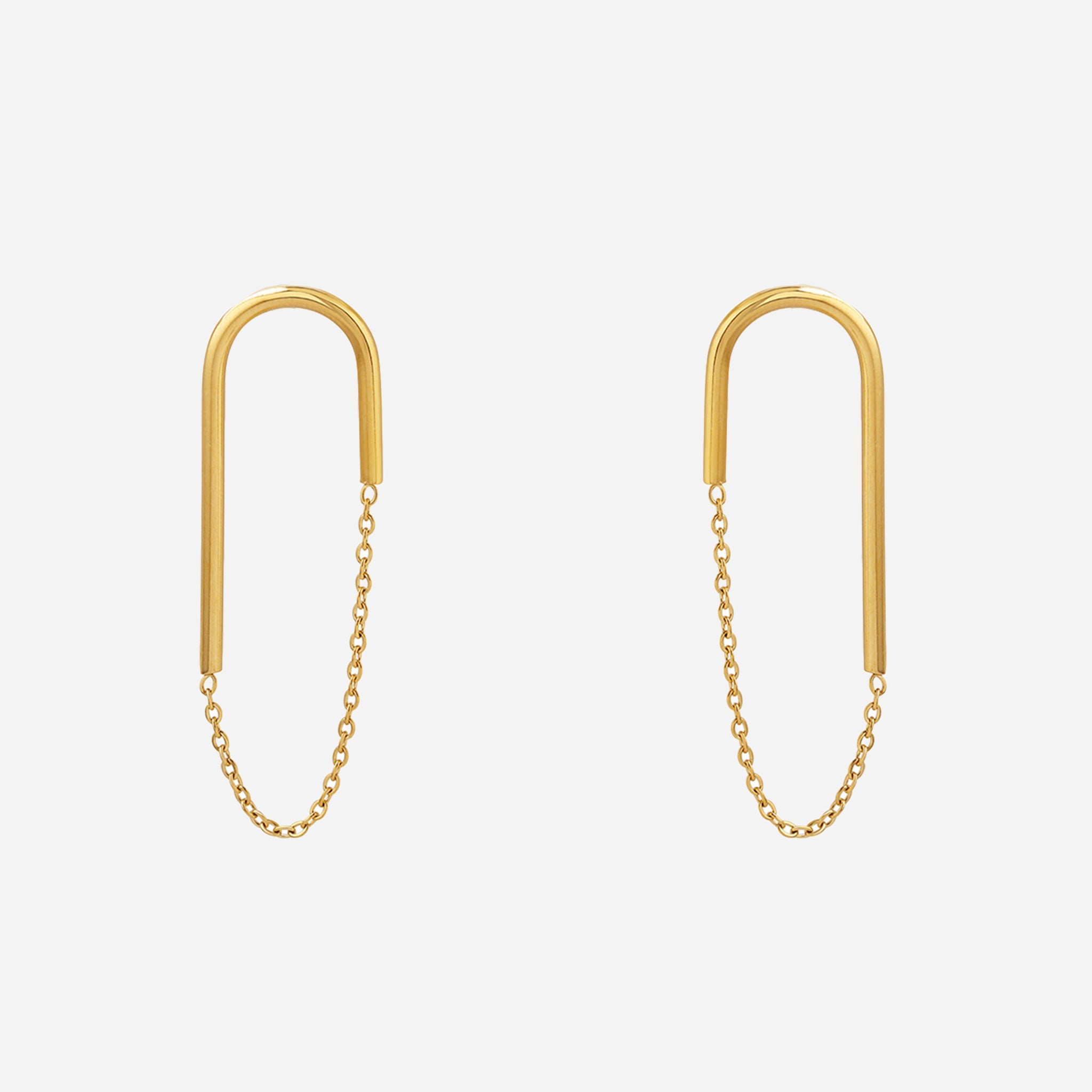 Gold Resindangle clip-on earrings by SOMIY – pain-free non-pierced jewelry for everyday wear