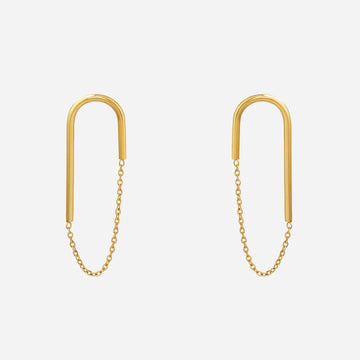 Gold Resindangle clip-on earrings by SOMIY – pain-free non-pierced jewelry for everyday wear