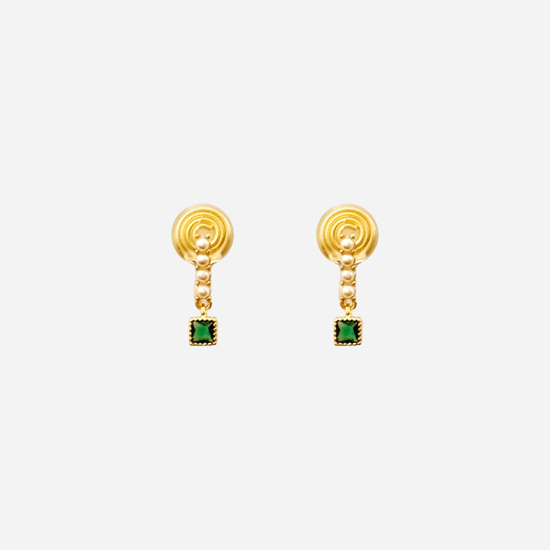 Gold Pearl Resin Crystaldangle clip-on earrings by SOMIY – pain-free non-pierced jewelry for everyday wear