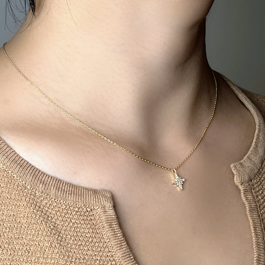 Gold Silver CZnecklace by SOMIY – minimalist jewelry that pairs with our clip-on earrings